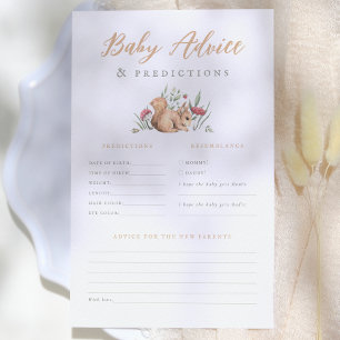Papier Jeux de prédictions et conseils pour bébé Animaux