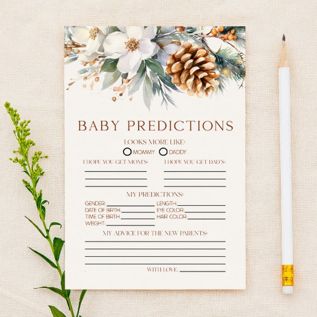 Papier Jeux de prédictions pour Baby Shower sur le thème  (Créateur téléchargé)