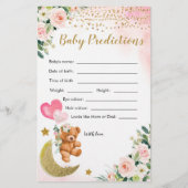 Papier Jeux de prédictions pour bébés Baby shower rose (Devant)