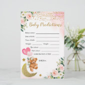 Papier Jeux de prédictions pour bébés Baby shower rose (Debout devant)