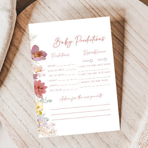 Papier Jeux de prédictions pour la baby shower Florals Ba