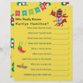 Papier Jeux de questions Baby shower Fiesta espagnol (Devant / Derrière)