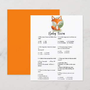 Papier Jeux de quiz bébé Renardeau Jeu de Baby Shower