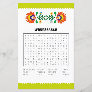 Papier Jeux de recherche de mots pour la fête de douche d