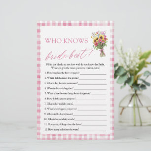 Papier Jeux de Salle de Mariage Floral Qui Connaît le Mie