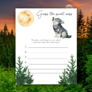 Papier Jeux devinez le doux désordre Baby shower Loup
