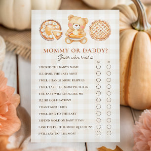 Papier Jeux Maman ou Papa à la Baby Shower de Bébé Gâteau