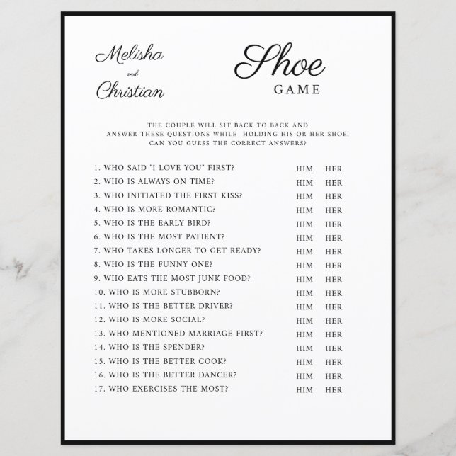 Papier Jeux mariages (Devant)