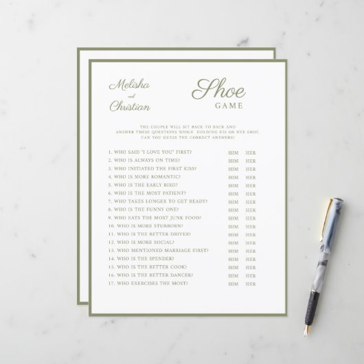 Papier Jeux mariages (Devant/Arrière en situation)