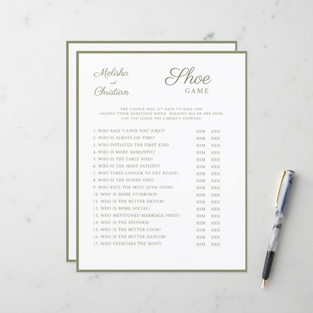 Papier Jeux mariages (Devant/Arrière en situation)