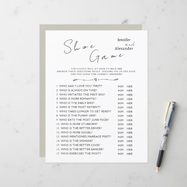 Papier Jeux mariages (Devant/Arrière en situation)