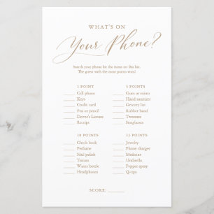 Papier Jeux minimalistes sur votre Baby shower de télépho