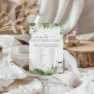 Papier Jeux sur la gestation des animaux de la savane pou
