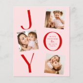 Papier Joie | Noël moderne rose et rouge 4 photos (Devant)