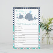 Papier Joli Baby shower baleine Wives for Baby Card (Debout devant)