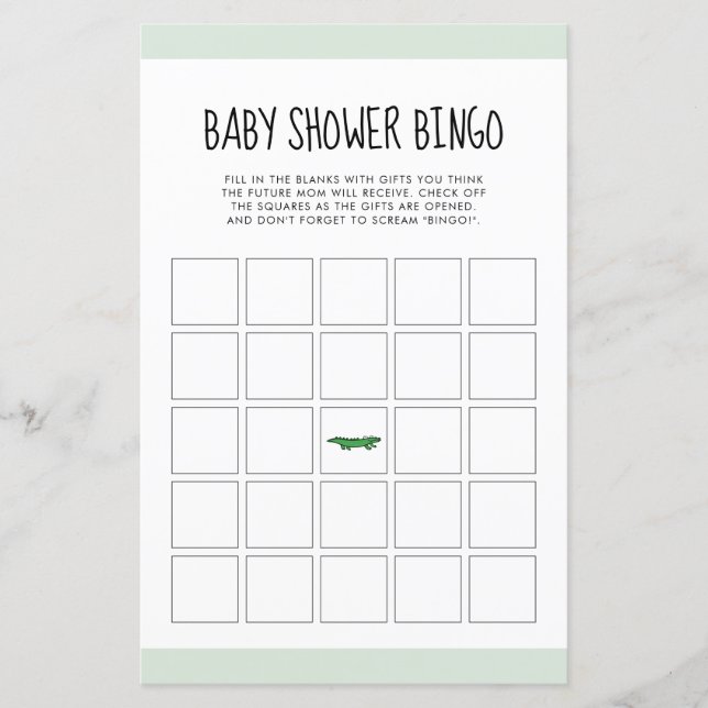 Papier Joli Baby shower de jungle tropicale Bingo (Devant)