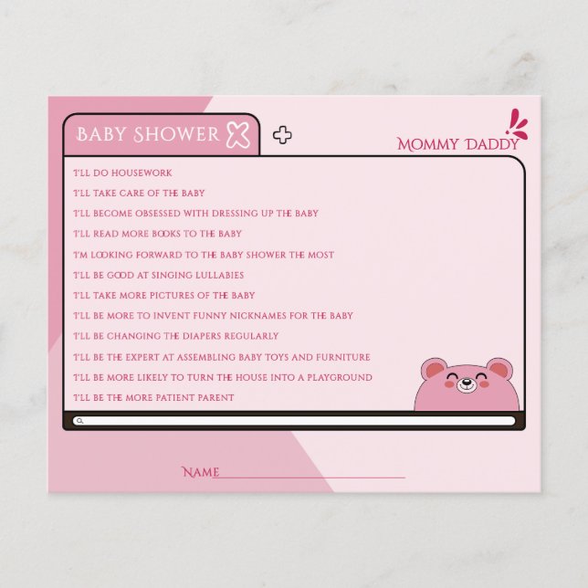 Papier Joli bébé ours rose écran d'ordinateur devine qui (Devant)