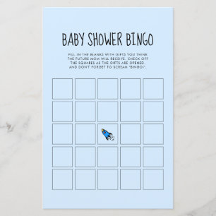 Papier Joli bleu roquette bébé garçon Baby shower Bingo j