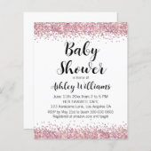 Papier Joli Blush rose arrosé Bébé Douche Invitations (Devant / Derrière)