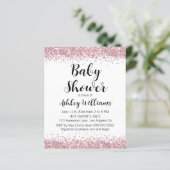Papier Joli Blush rose arrosé Bébé Douche Invitations (Debout devant)