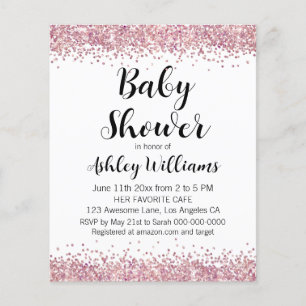Papier Joli Blush rose arrosé Bébé Douche Invitations