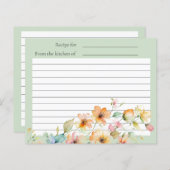 Papier Joli Boho Orange rose Aquarelle Fleurs sauvages (Devant / Derrière)