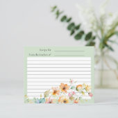 Papier Joli Boho Orange rose Aquarelle Fleurs sauvages (Debout devant)