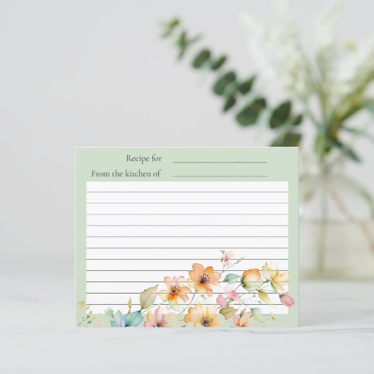 Papier Joli Boho Orange rose Aquarelle Fleurs sauvages (Debout devant)