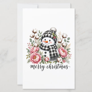 Papier Joli Bonhomme de Neige Joyeux Noël