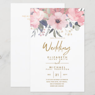 Papier Joli budget fille Rosegold Blush rose floral A9