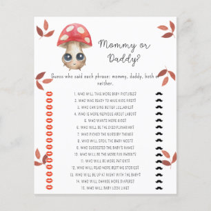 Papier Joli champignon - jeu de baby shower maman ou papa
