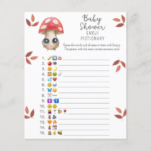 Papier Joli champignon - Jeu d'images Emoji Baby Shower