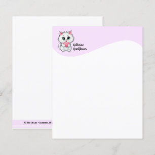 Papier Joli Chat Blanc Tenant Un Coeur 1
