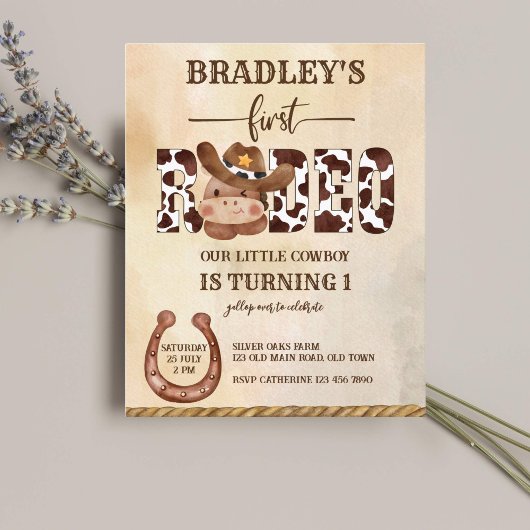 Papier Joli cheval rodéo cowboy anniversaire budget invit