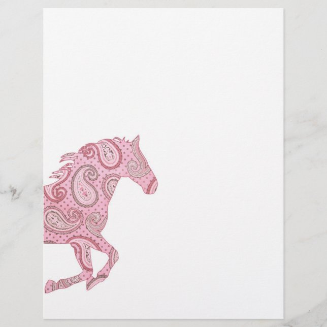Papier Joli Cheval Rose Paisley (Devant)