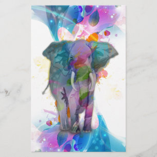 Papier joli coloré aquarelle éclabousser éléphant