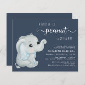 Papier Joli éléphant bébé garçon douche Invitation (Devant / Derrière)