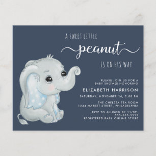 Papier Joli éléphant bébé garçon douche Invitation