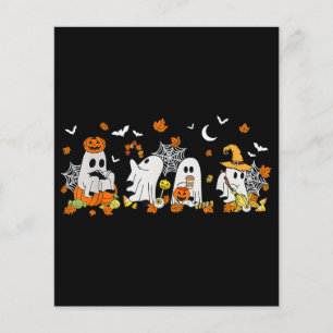 Papier Joli Fantôme Buvant du Café Halloween Automne Fant