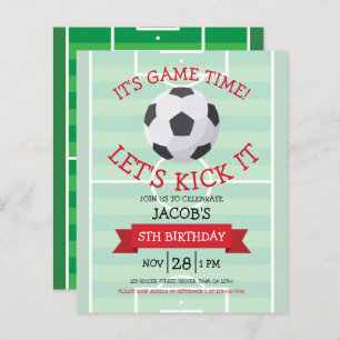 Papier Joli Football & Ribbon Budget Invitation Anniversa