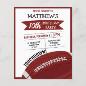 Papier Joli Football Ruban Budget Anniversaire Invitation (Devant)