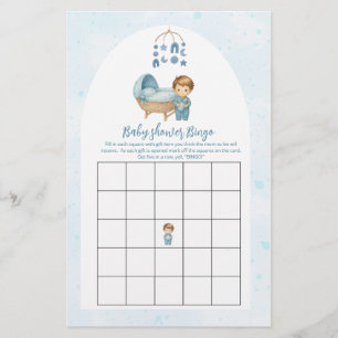 Papier Joli garçon Baby shower Bleu Jeu de Bingo