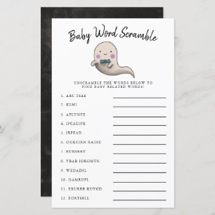Papier Joli garçon Ghost Baby Word Scramble Jeu