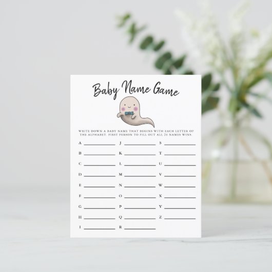 Papier Joli Ghost Garçon Nom de bébé Douche Jeu (Debout devant)