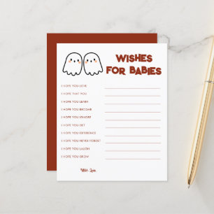 Papier Joli Ghost Twins Baby shower Bébé Voeux Jeu