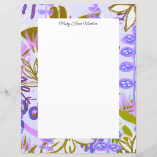 Papier Joli Jardin Imaginaire Violet Floral Personnalisé