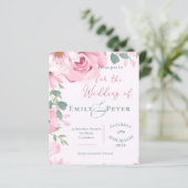 Papier Joli Joli Rose Floral Faire-part de mariage (Debout devant)