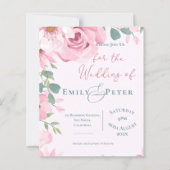 Papier Joli Joli Rose Floral Faire-part de mariage (Devant)