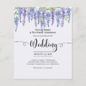 Papier Joli Mariage de dentelle fleurie de glycine violet (Devant)