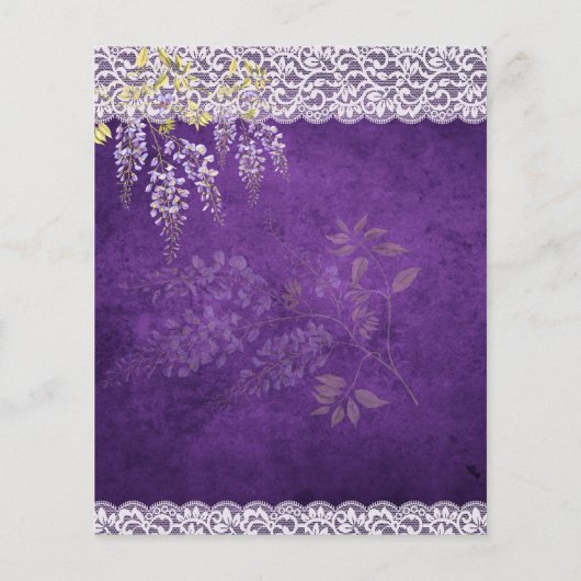 Papier Joli Mariage de dentelle WISTERIA violet rustique (Dos)